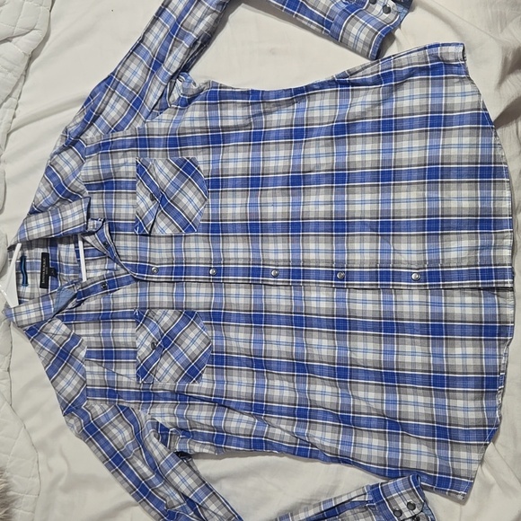 Banana republic checkered long sleeve Sz Large - Picture 1 of 6